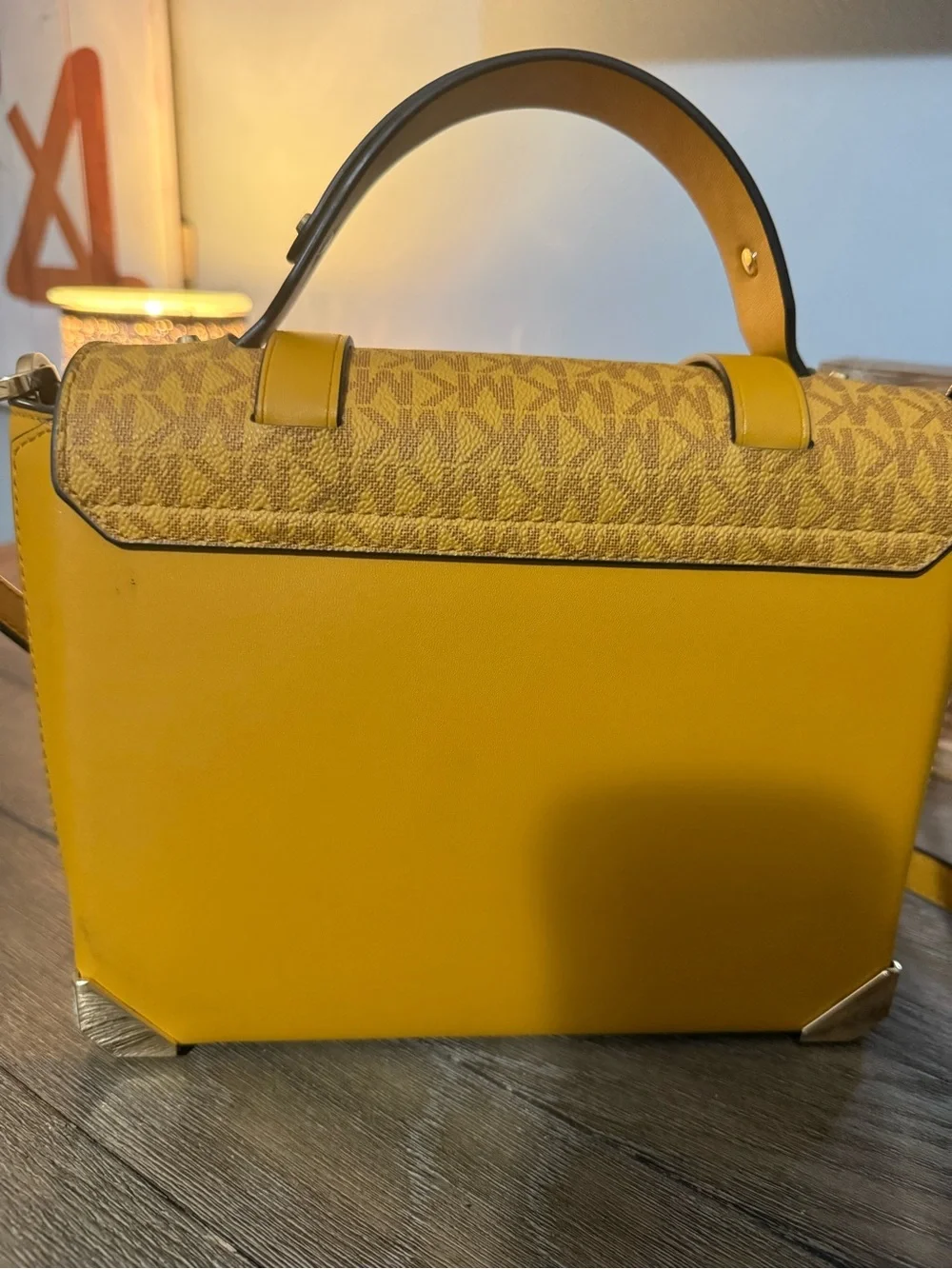 Michael Kors Mustard Logo Satchel Bag